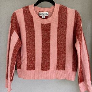 Wildfox Sparkle Striped Pink Sweater